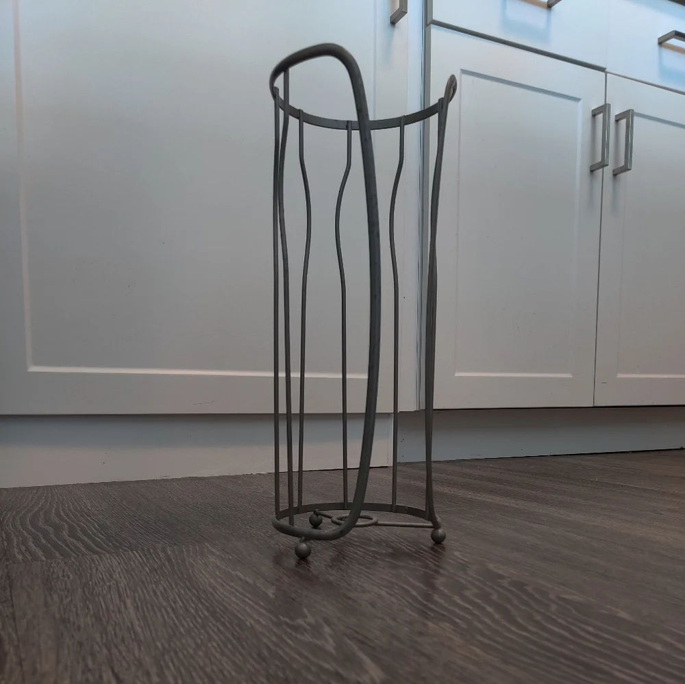Elegant Gray Metal Toilet Paper Holder
